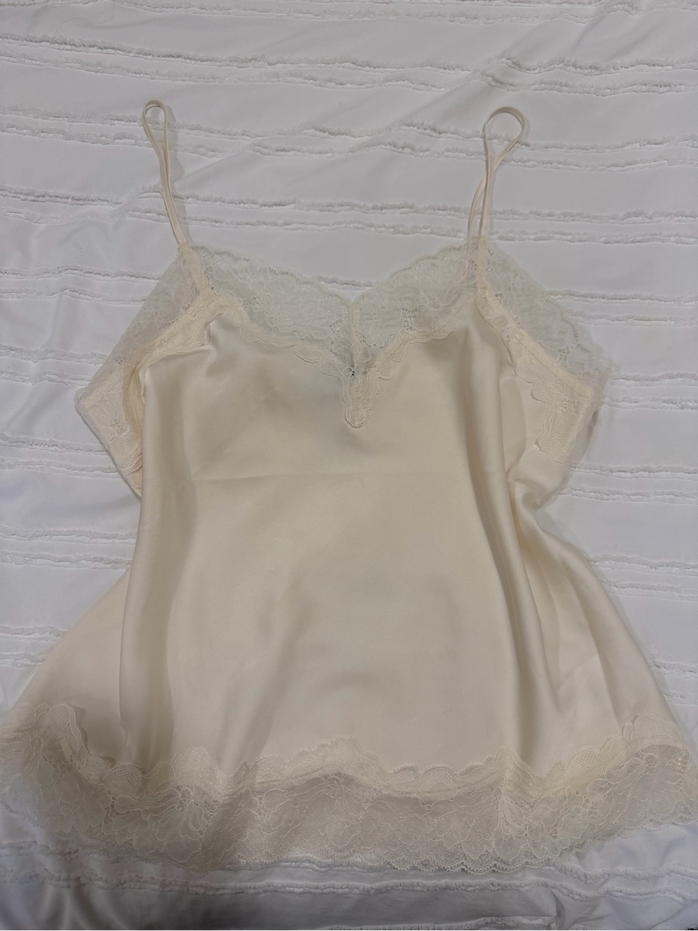 Others Follow Cream Lace-Trim Satin Camisole